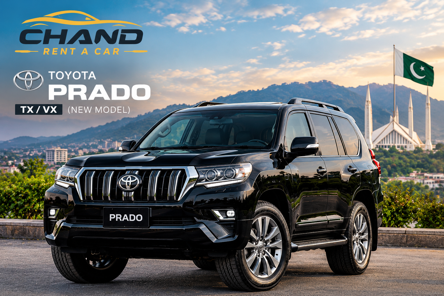 Toyota Prado SUV available for rent in Lahore