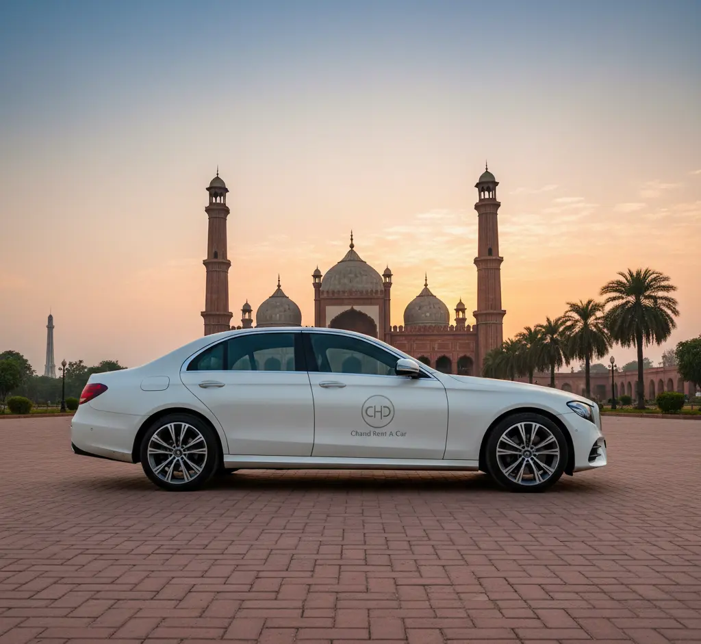 Premium car rental in Lahore with luxury sedan and professional chauffeur