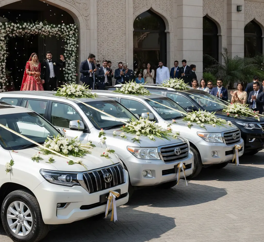 Wedding Car Rental in Lahore – Luxury Transport for Bride, Groom & Guests