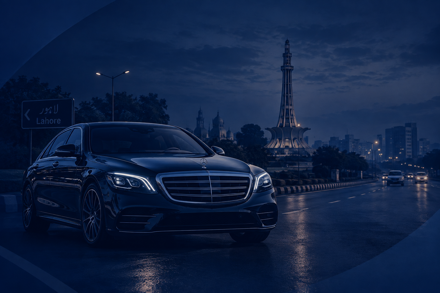Premium luxury car for Chand Rent A Car airport transfer service in Lahore