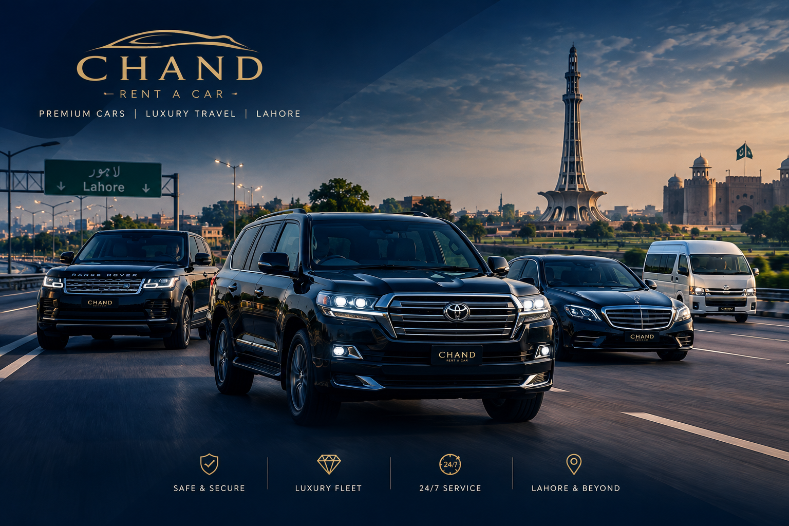 Toyota Land Cruiser luxury vehicles for rent in Lahore